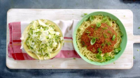 Crab_Bolognese_and_Crunchy_Fennel_Salad___Mexican_BLT_with_Chilies__Guacamole__and_Salad